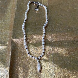 Silver and White Pearl Necklace with Traditional Craftsmanship